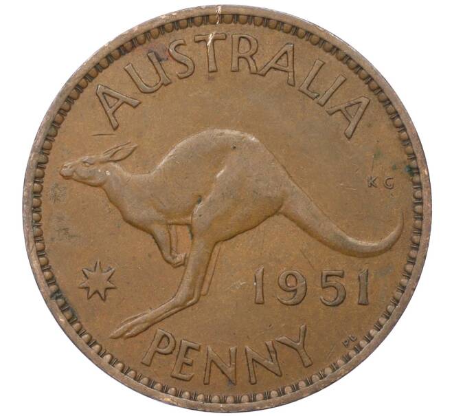 Монета 1 пенни 1951 года Австралия (Артикул M2-74762)