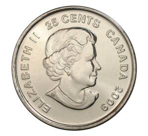 25 центов 2009 года Канада «Победа женской сборной по хоккею на олимпиаде в Солт-Лейк-Сити» — Фото №2