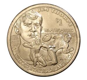 1 доллар 2018 года D США «Коренные американцы (Сакагавея) — Джим Торп» — Фото №1