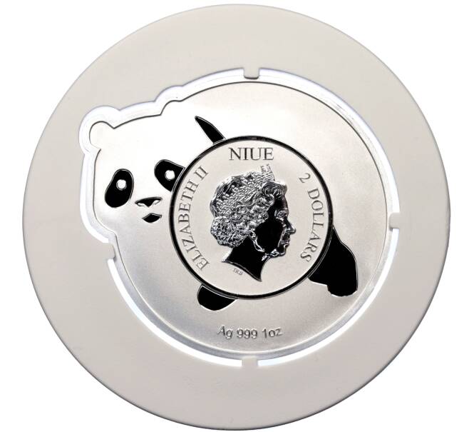 Монета 2 доллара 2022 года Ниуэ «Фигура — Панда» (Артикул M2-74936)