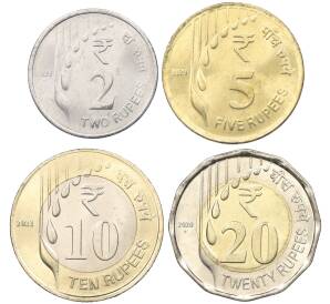 Набор из 4 монет 2020-2021 года Индия
