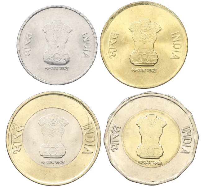 Набор из 4 монет 2020-2021 года Индия (Артикул M3-1414)