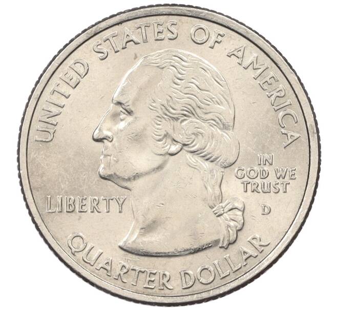 Монета 1/4 доллара (25 центов) 2001 года D США «Штаты и территории — Штат Северная Каролина» (Артикул K12-18958)