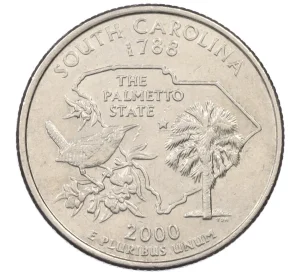 1/4 доллара (25 центов) 2000 года D США «Штаты и территории — Штат Южная Каролина»