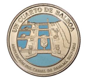 1/4 бальбоа 2016 года Панама «100 лет строительству Панамского канала — Расширение канала» — Фото №1