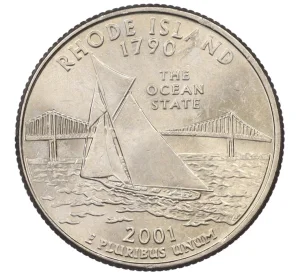 1/4 доллара (25 центов) 2001 года P США «Штаты и территории — Штат Остров Руда»