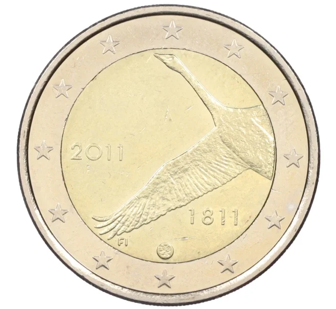 Монета 2 евро 2011 года Финляндия «200 лет банку Финляндии» (Артикул K12-18983)