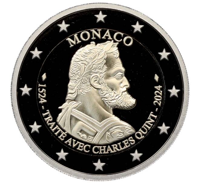 Монета 2 евро 2024 года Монако «500 лет Бургосского договора с Карлом V» (Артикул: M2-74937) — Фото №1