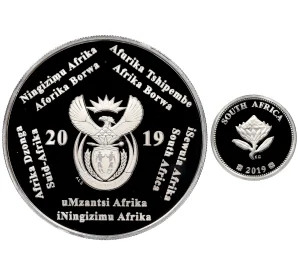 Набор из 2 монет 2019 года ЮАР «Изобретения ЮАР — Полимерная замазка Pratley’s Putty»