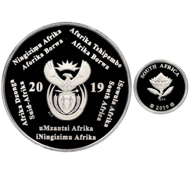 Набор из 2 монет 2019 года ЮАР «Изобретения ЮАР — Полимерная замазка Pratley’s Putty» (Артикул M3-1417)