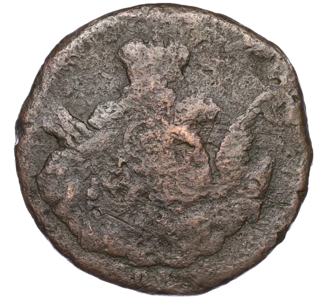 Монета 1 копейка 1756 года СПБ «Орел в облаках» (Артикул K27-85706)