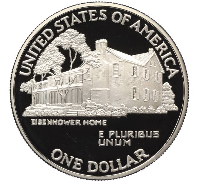 Монета 1 доллар 1990 года P США «100 лет со дня рождения Эйзенхауэра» (Артикул K27-85757)