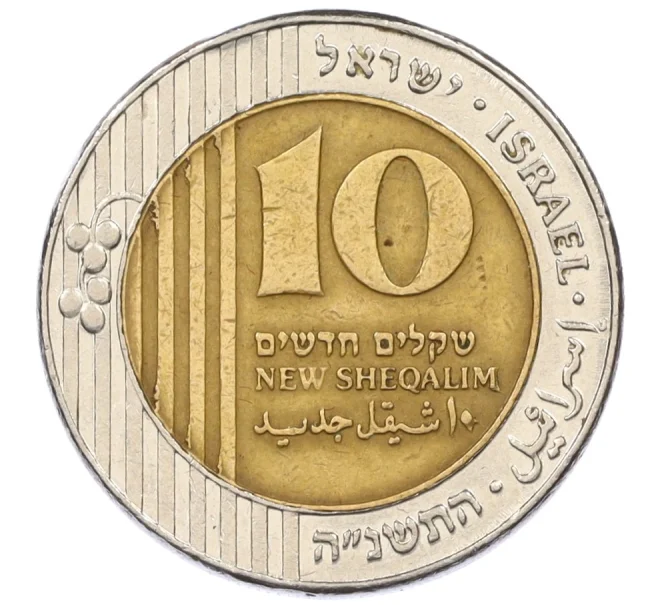 Монета 10 новых шекелей 1995 года (JE 5755) Израиль (Артикул K12-19037)