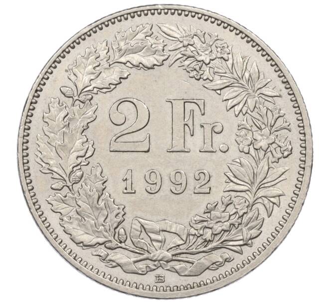 Монета 2 франка 1992 года Швейцария (Артикул K12-19132)