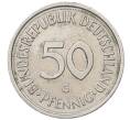 Монета 50 пфеннигов 1990 года G Западная Германия (ФРГ) (Артикул K12-19289)
