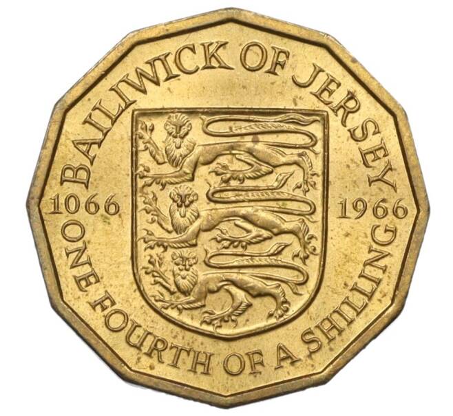 Монета 1/4 шиллинга 1966 года Джерси «900 лет битве при Гастингсе» (Артикул K12-19472)