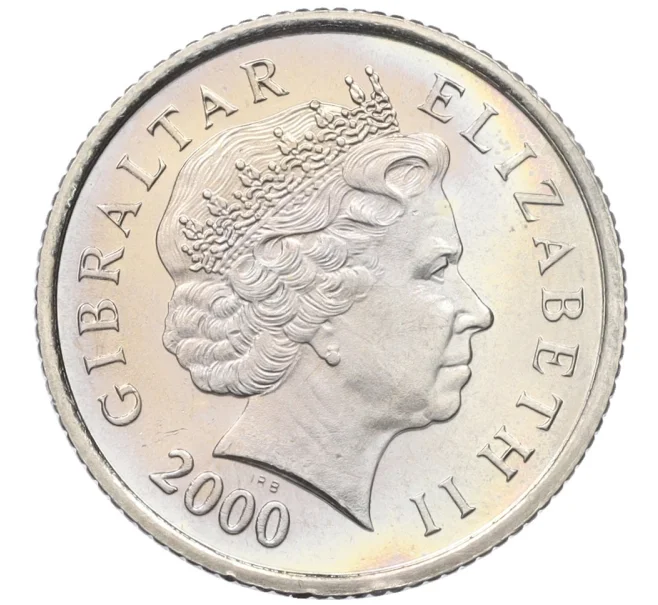 Монета 10 пенсов 2000 года Гибралтар (Артикул K12-19508)