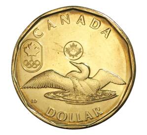 1 доллар 2014 года Канада «XXII зимние Олимпийские Игры в Сочи — Лаки луни» — Фото №1