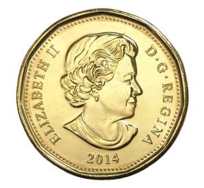 1 доллар 2014 года Канада «XXII зимние Олимпийские Игры в Сочи — Лаки луни» — Фото №2