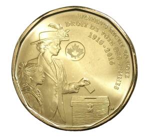 1 доллар 2016 года Канада «100 лет женскому избирательному праву» — Фото №1