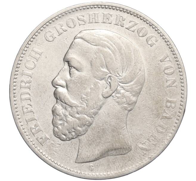 Монета 5 марок 1876 года G Германия (Баден) (Артикул M2-74959)