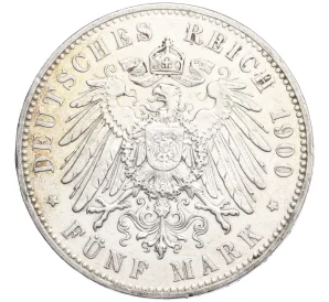 5 марок 1900 года Е Германия (Саксония)