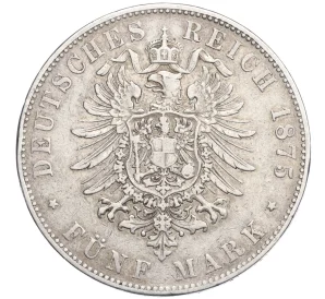 5 марок 1875 года G Германия (Баден)