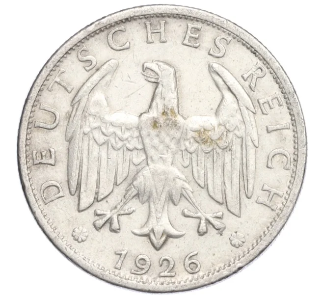 Монета 2 рейхсмарки 1926 года G Германия (Артикул M2-75021)