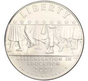 1 доллар 2007 года P США «Десегрегация в образовании — Школа в Литл-Рок»