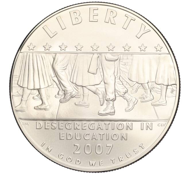 Монета 1 доллар 2007 года P США «Десегрегация в образовании — Школа в Литл-Рок» (Артикул M2-75026)