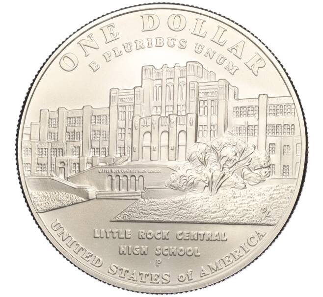Монета 1 доллар 2007 года P США «Десегрегация в образовании — Школа в Литл-Рок» (Артикул M2-75026)