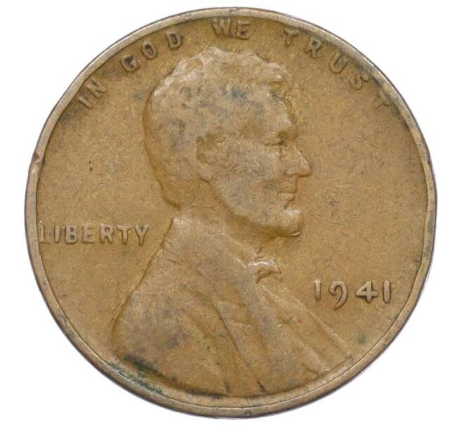 Монета 1 цент 1941 года США (Артикул K27-85878)