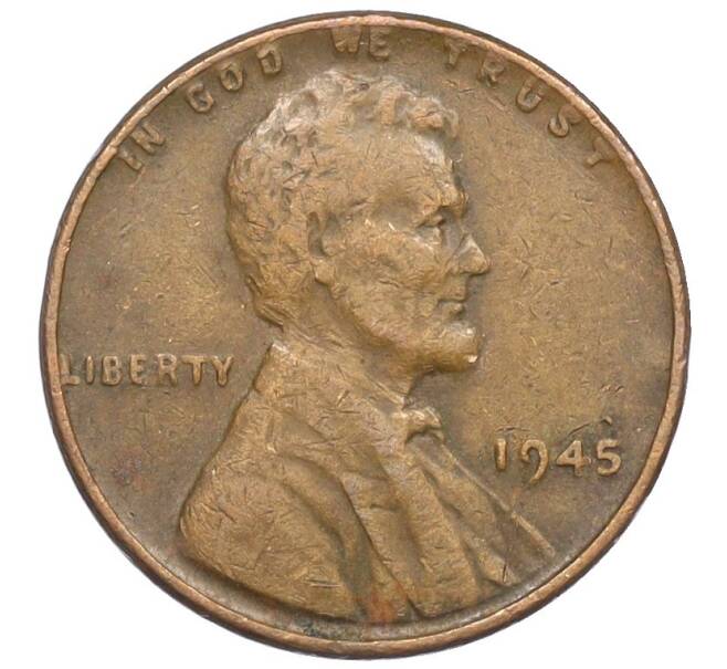 Монета 1 цент 1945 года США (Артикул K27-85898)