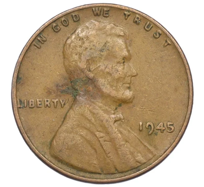 Монета 1 цент 1945 года США (Артикул K27-85905)