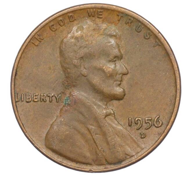 Монета 1 цент 1956 года D США (Артикул K27-85930)
