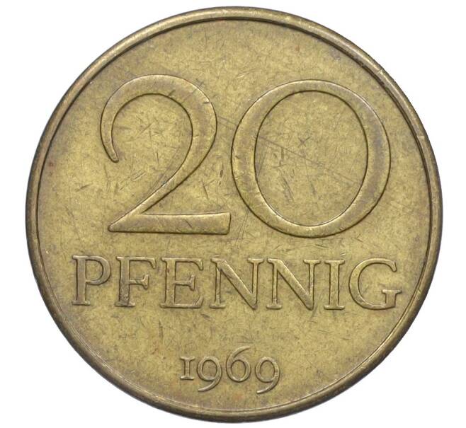 Монета 20 пфеннигов 1969 года Восточная Германия (ГДР) (Артикул K27-85945)