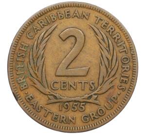 2 цента 1955 года Британские Восточные Карибы
