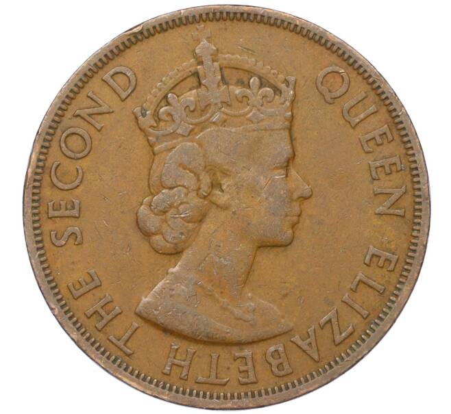 Монета 2 цента 1958 года Британские Восточные Карибы (Артикул K12-19781)