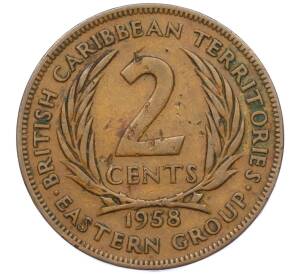 2 цента 1958 года Британские Восточные Карибы