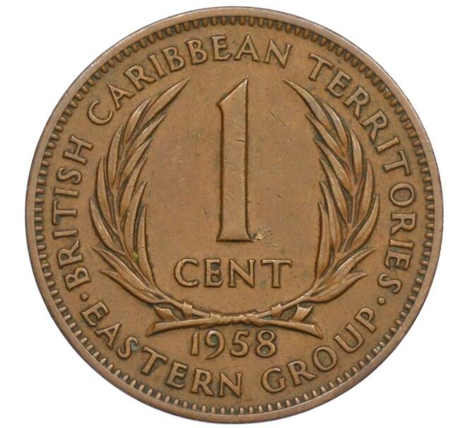 Монета 1 цент 1958 года Британские Восточные Карибы (Артикул K12-19786)