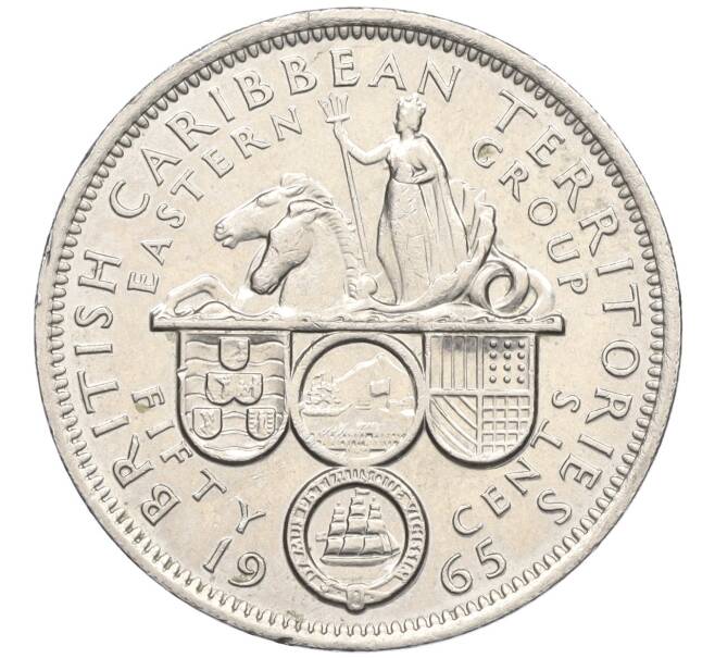 Монета 50 центов 1965 года Британские Восточные Карибы (Артикул K12-19792)