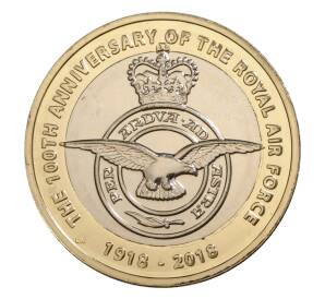 2 фунта 2018 года Великобритания «100 лет Королевским ВВС» — Фото №1