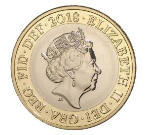 2 фунта 2018 года Великобритания «100 лет Первому компьенскому перемирию» — Фото №2