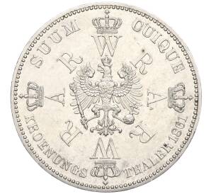 1 талер 1861 года Пруссия «Коронация Вильгельма I и Августы» — Фото №2