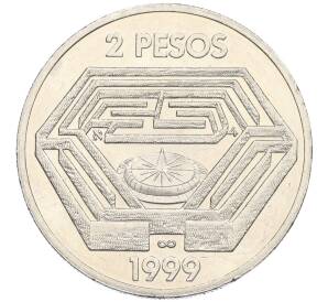 2 песо 1999 года Аргентина «100 лет со дня рождения Хорхе Луиса Борхеса»