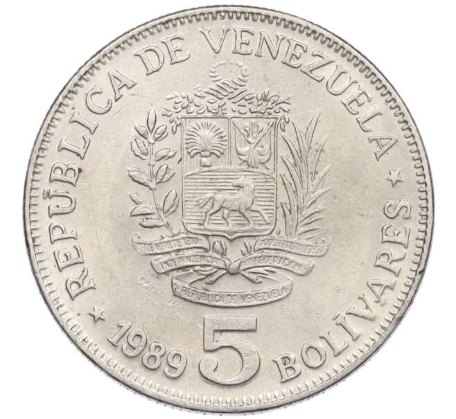 Монета 5 боливаров 1989 года Венесуэла (Артикул K12-19913)