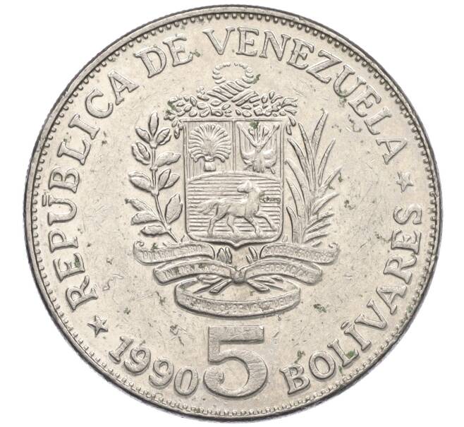 Монета 5 боливаров 1990 года Венесуэла (Артикул K12-19919)