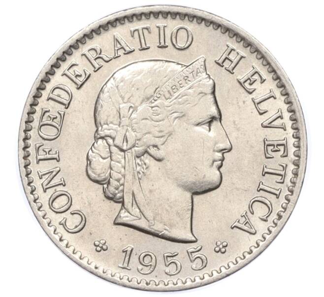 Монета 5 раппенов 1955 года Швейцария (Артикул K12-19974)