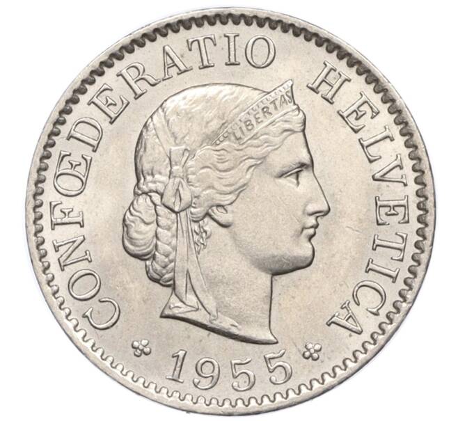 Монета 5 раппенов 1955 года Швейцария (Артикул K12-19976)