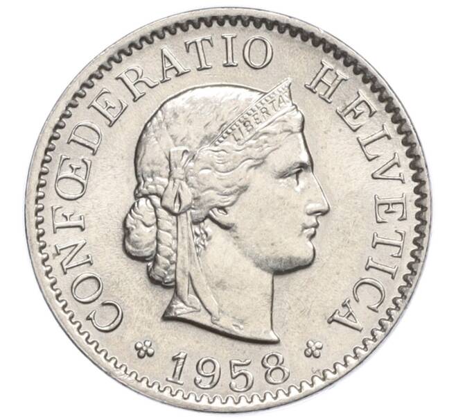 Монета 5 раппенов 1958 года Швейцария (Артикул K12-19996)